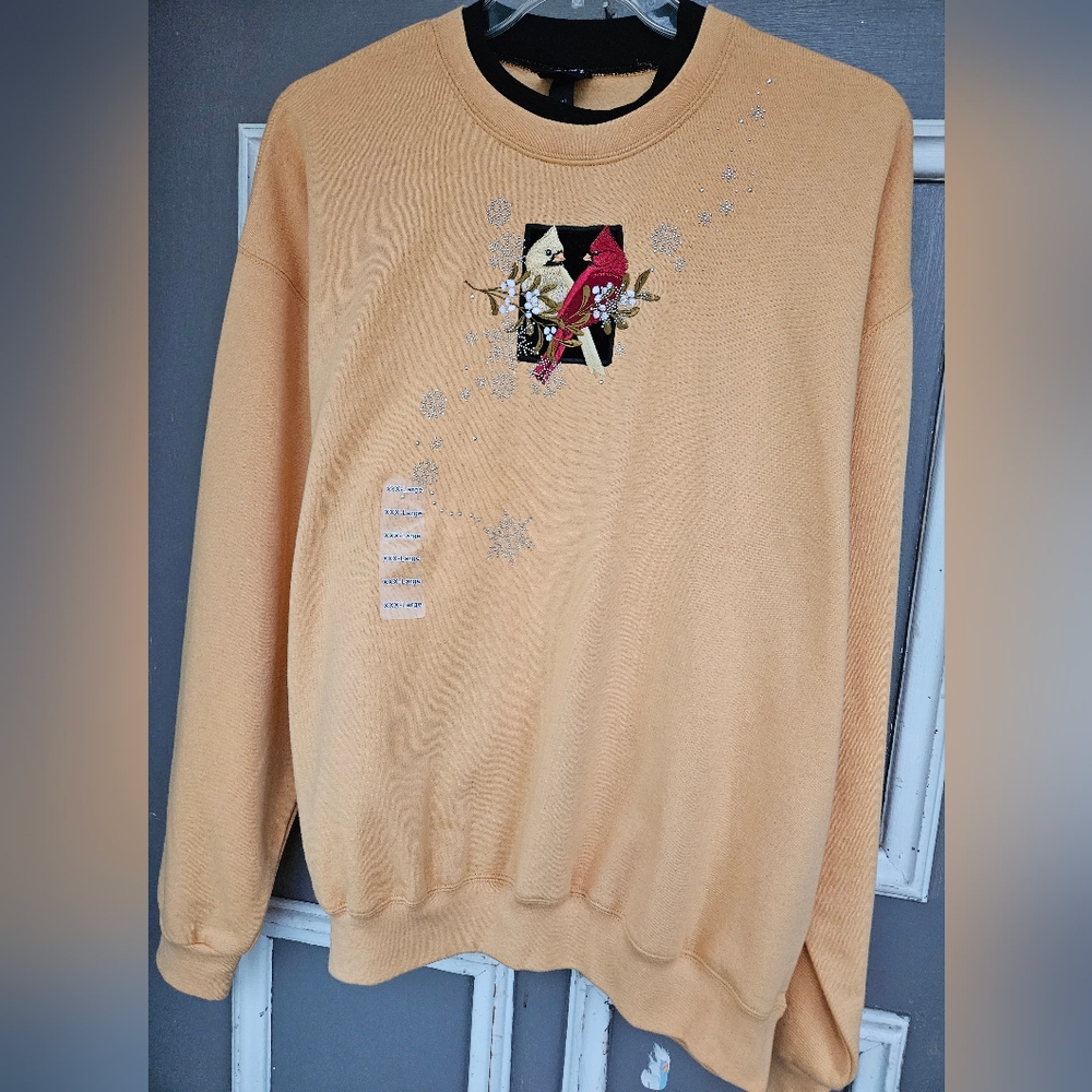 NWT * 3xl women's trillogy by morning  sun Cardinals embroidered sweater (gd-s)